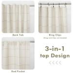 DriftAway 100% Blackout Windowpane Plaid Linen Curtains Double Layer Farmhouse Drapes 84 Inches Long for Living Room Bedroom Yarn Dyed Woven Thermal Insulated Rod Pocket Back Tab 2 Panels Taupe