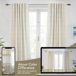 DriftAway 100% Blackout Windowpane Plaid Linen Curtains Double Layer Farmhouse Drapes 84 Inches Long for Living Room Bedroom Yarn Dyed Woven Thermal Insulated Rod Pocket Back Tab 2 Panels Taupe