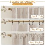 RYB HOME 3 in 1 Soundproof - Blackout - Insulation Linen Curtains, Noise Blocker Energy Saving Curtains for Bedroom Living Room Kids Nursery Studio Home Office, Taupe, W52 x L84 in, 2 Panels