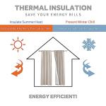 RYB HOME 3 in 1 Soundproof - Blackout - Insulation Linen Curtains, Noise Blocker Energy Saving Curtains for Bedroom Living Room Kids Nursery Studio Home Office, Taupe, W52 x L84 in, 2 Panels