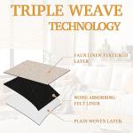 RYB HOME 3 in 1 Soundproof - Blackout - Insulation Linen Curtains, Noise Blocker Energy Saving Curtains for Bedroom Living Room Kids Nursery Studio Home Office, Taupe, W52 x L84 in, 2 Panels