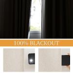 RYB HOME 3 in 1 Soundproof - Blackout - Insulation Linen Curtains, Noise Blocker Energy Saving Curtains for Bedroom Living Room Kids Nursery Studio Home Office, Taupe, W52 x L84 in, 2 Panels