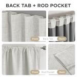 Joydeco Blackout Curtains for Bedroom - 90 Inch Long 100% Light Blocking 2 Panels Set White Drapes, Thermal Insulated Room Darkening Curtains, Linen Textured for Living Room, Rod Pocket & Back Tabs