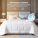 Bedsure Comforter Duvet Insert - Quilted Comforters Oversized King Size, All Season Duvet, GentleSoft Down Alternative Bedding, with 8 Tabs, Gifts for Women/Men, White, Oversized King 116 x 98 Inches