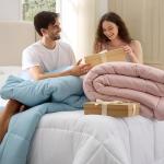 Bedsure Comforter Duvet Insert - Quilted Comforters Oversized King Size, All Season Duvet, GentleSoft Down Alternative Bedding, with 8 Tabs, Gifts for Women/Men, White, Oversized King 116 x 98 Inches