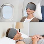 FRESHME Cotton Sleep Eye Mask for Women Men - 100% Blocking Light Travel Blindfold, Soft Zero Pressure Grey Eyes Cover with Adjustable Velcro Strap for Side Sleeper Night Sleeping, Work Nap and Yoga