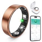 Free Shark Smart Ring with Sleep Monitoring, Step Counting, Heart Rate, Blood Oxygen for iOS and Android, No Subscription Fee, IP68 Waterproof Health Tracker (Rose Gold, 8)