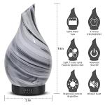 Essential Oil Diffuser 120ml Ultrasonic Aromatherapy Diffuser with Handmade Glass with Auto Shut-Off Protection 4 Timer Setting 7 Colors Changed LED Diffuser for Home Yoga Office Gifts for Women