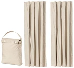 Amazon Basics Portable Blackout Curtain Shade with Suction Cups, 50"W x 78"L, 2-Pack, Beige