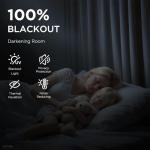 CUCRAF 100% Blackout Window Curtains 84 inches Long 2 Panels Set, Faux Linen Look Thermal Insulated Grommet Drapes, Room Darkening Curtain for Bedroom Living Room(W52 x L84 Inch, Light Khaki)