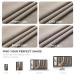 CUCRAF 100% Blackout Window Curtains 84 inches Long 2 Panels Set, Faux Linen Look Thermal Insulated Grommet Drapes, Room Darkening Curtain for Bedroom Living Room(W52 x L84 Inch, Light Khaki)