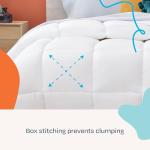 Linenspa White Down Alternative Comforter and Duvet Insert, for King Size Bed – All-Season Comforter with Box Stitch and 8 Duvet Loops – Bedding for Kids, Teens, and Adults