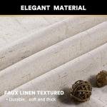 PrinceDeco Blackout Curtains 84 Inches Long Faux Linen Look Curtains for Sliding Glass Doors Room Divider Curtain for Living Room Thermal Insulated Linen with White Backing,W100 X L84 Inch, Natural