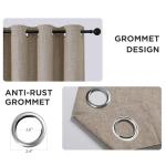 CUCRAF 100% Blackout Window Curtains 84 inches Long 2 Panels Set, Faux Linen Look Thermal Insulated Grommet Drapes, Room Darkening Curtain for Bedroom Living Room(W52 x L84 Inch, Light Khaki)