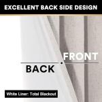 PrinceDeco Blackout Curtains 84 Inches Long Faux Linen Look Curtains for Sliding Glass Doors Room Divider Curtain for Living Room Thermal Insulated Linen with White Backing,W100 X L84 Inch, Natural