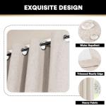 PrinceDeco Blackout Curtains 84 Inches Long Faux Linen Look Curtains for Sliding Glass Doors Room Divider Curtain for Living Room Thermal Insulated Linen with White Backing,W100 X L84 Inch, Natural