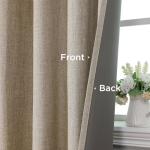 CUCRAF 100% Blackout Window Curtains 84 inches Long 2 Panels Set, Faux Linen Look Thermal Insulated Grommet Drapes, Room Darkening Curtain for Bedroom Living Room(W52 x L84 Inch, Light Khaki)