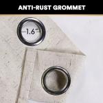 PrinceDeco Blackout Curtains 84 Inches Long Faux Linen Look Curtains for Sliding Glass Doors Room Divider Curtain for Living Room Thermal Insulated Linen with White Backing,W100 X L84 Inch, Natural