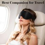 Fygrip 3D Eye Mask Sleep Mask for Men & Women, 100% Pressure-Free & Light Block-Out Eye Mask for Sleep with Easy Adjustable Strap, Night Eye Cover for Travel, Black