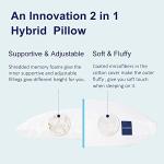 ACCURATEX Pillows King Size Set of 2, Hybrid Shredded Memory Foam Pillow[Adjustable Loft], Fluffy Down Alternative Fill Removable Cotton Cover, Firm Supportive Pillow for Side Back Sleepers