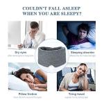 FRESHME Cotton Sleep Eye Mask for Women Men - 100% Blocking Light Travel Blindfold, Soft Zero Pressure Grey Eyes Cover with Adjustable Velcro Strap for Side Sleeper Night Sleeping, Work Nap and Yoga