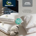 Serta Hotel Collection Bed Pillows Queen/Standard Size Set of 2, 400 Thread Count 100% Cotton Cover, Medium Firm, Support Gusseted Down Alternative Pillow for Back, Stomach or Side Sleepers, 18" x 26"
