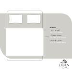 Linen Home 100% Cotton Percale Sheets Queen Size, White, Deep Pocket, 4 Pieces Set - 1 Flat, 1 Deep Pocket Fitted Sheet and 2 Pillowcases, Crisp Cool and Strong Bed Linen