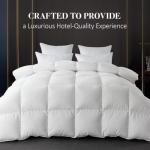 WhatsBedding Feather Down Fiber Comforter King Size,Duvet Insert King Filled with Feather and Down Fiber, All Season White Luxury Bed Comforter,Ultra Soft 100% Cotton 106"x90"