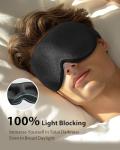 MABAO Weighted Sleep Mask - 100% Blackout Eye Mask for Sleeping for Women Men, 3D Contoured for Lash Extension, Zero Eye Pressure Memory Foam Cover, Soft Gentle Pressure Blindfold for Travel - Black