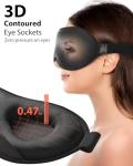 MABAO Weighted Sleep Mask - 100% Blackout Eye Mask for Sleeping for Women Men, 3D Contoured for Lash Extension, Zero Eye Pressure Memory Foam Cover, Soft Gentle Pressure Blindfold for Travel - Black