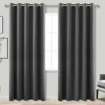 KOUFALL Extra Wide Thermal Soundproof Curtains, 72 x 84 Inch Long Black Out Noise Reducing Blackout Curtains for Bedroom Living Room, 2 Panel Set, Grey