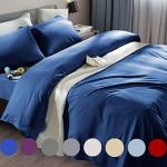 SONORO KATE Bed Sheet Set Super Soft Microfiber 1800 Thread Count Luxury Egyptian Sheets Fit 18-24 Inch Deep Pocket Mattress Wrinkle-6 Piece (Navy Blue, Queen)