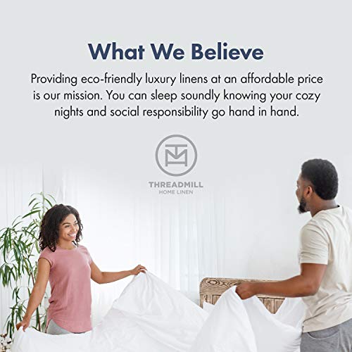 Threadmill 100% Cotton Sheets for Queen Size Bed - 600 Thread Count Queen Bed Sheets Set with 16” Deep Pocket - Sateen Weave 4-Piece Bedding Set with Cooling Effect, White