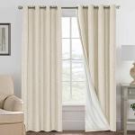 H.VERSAILTEX 100% Blackout Curtains for Bedroom Thermal Insulated POLYESTER,ACRYLIC Textured Curtains Heat and Full Light Blocking Drapes Living Room Curtains 2 Panel Sets, Bleached Sand, 52x84inch