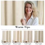 H.VERSAILTEX 100% Blackout Curtains for Bedroom Thermal Insulated POLYESTER,ACRYLIC Textured Curtains Heat and Full Light Blocking Drapes Living Room Curtains 2 Panel Sets, Bleached Sand, 52x84inch