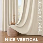 H.VERSAILTEX 100% Blackout Curtains for Bedroom Thermal Insulated POLYESTER,ACRYLIC Textured Curtains Heat and Full Light Blocking Drapes Living Room Curtains 2 Panel Sets, Bleached Sand, 52x84inch