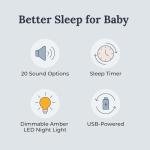 Yogasleep Nod White Noise Sound Machine, With Soft Night Light & Sleep Timer, 20 Sound Options Including Lullabies, Nature & Pink Noise, Sleep Aid For Baby & Adults, Noise Canceling For Office Privacy