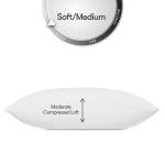Serta Down Illusion Soft Hypoallergenic Soft/Medium Bed Pillows for Side, Stomach or Back Sleepers (2 Pack), Queen, White