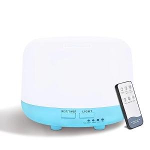 CHOUWEEK 300ML Air Diffuser for Essential Oils, Ultrasonic Aromatherapy Diffuser, Remote Control Aroma Diffuser Humidfer, 7Color Changing LED Light,Auto-Off, Timer for Home, Bedroom, Office, Kids.