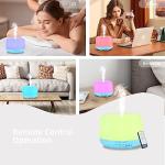 CHOUWEEK 300ML Air Diffuser for Essential Oils, Ultrasonic Aromatherapy Diffuser, Remote Control Aroma Diffuser Humidfer, 7Color Changing LED Light,Auto-Off, Timer for Home, Bedroom, Office, Kids.