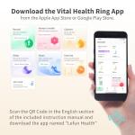 FREEZE2TRIM Vital Health Smart Ring for Women Rings for Men with Fitness, Sleep Monitor, Heart Rate, Activity Tracking, App (Size 6), Black