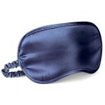 LULUSILK Mulberry Silk Sleep Eye Mask Blindfold with Elastic Strap Headband, Soft Eye Cover Eyeshade for Night Sleeping, Travel, Nap (Navy Blue)