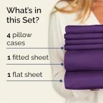 Queen 6 Piece Sheet Set - Comfy Breathable & Cooling - Ultra Soft Hotel Luxury Bedding Set w/ 8-16 Inch Deep Pockets - 1 Flat & 1 Fitted Sheet & 4 Pillowcases - Cozy, Wrinkle Free & Easy Care - Purple