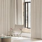 Beauoop Beige Plaid Jacquard Blackout Curtains 96 Inches Long 2 Panels for Bedroom Living Room Gingham Checkered Room Darkening Thermal Insulated Soundproof Grommet Window Drapes, 52x96 2 Set