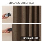 RYB HOME 100% Blackout Linen Textured Curtains 96 inches Long, Thermal Insulating Privacy Energy Saving for Bedroom Living Room Window Office Theater Dining Nursery, W 52 x L 96 in, Coffee, 2 Panels