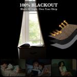 RYB HOME 100% Blackout Linen Textured Curtains 96 inches Long, Thermal Insulating Privacy Energy Saving for Bedroom Living Room Window Office Theater Dining Nursery, W 52 x L 96 in, Coffee, 2 Panels