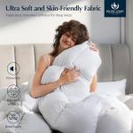 Pacific Coast Luxury White Goose Feather and Down Fiber Comforter Queen Size, All Season Fluffy Hotel Bedding Comforters，Ultra-Soft & Breathable Fabric duvet insert queen with 8 Tabs, 90x90 Inch White