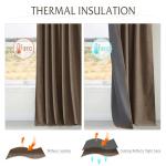 RYB HOME 100% Blackout Linen Textured Curtains 96 inches Long, Thermal Insulating Privacy Energy Saving for Bedroom Living Room Window Office Theater Dining Nursery, W 52 x L 96 in, Coffee, 2 Panels