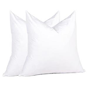 puredown® Euro Pillow Inserts 26 x 26 (Pack of 2, White), Down Feather Pillow Stuffer, Premium White Pillows for Bed, Couch, and Cushion