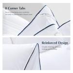 Pacific Coast Luxury White Goose Feather and Down Fiber Comforter Queen Size, All Season Fluffy Hotel Bedding Comforters，Ultra-Soft & Breathable Fabric duvet insert queen with 8 Tabs, 90x90 Inch White